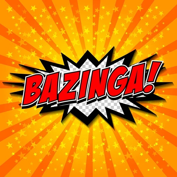 Bazinga! Képregény beszéd buborék, rajzfilm. — Stock Vector