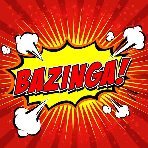 Bazinga ! Bulle de discours comique, bande dessinée . — Image vectorielle