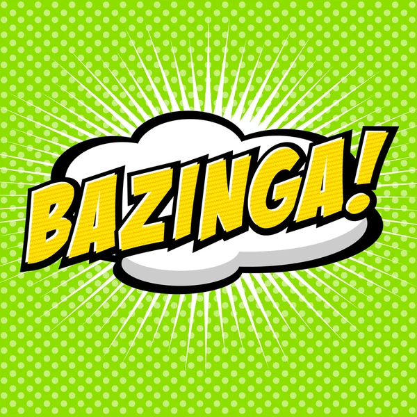 Bazinga ! Bulle de discours comique, bande dessinée . — Image vectorielle