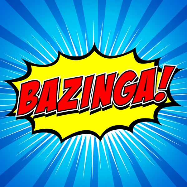 Bazinga ! Bulle de discours comique, bande dessinée . — Image vectorielle