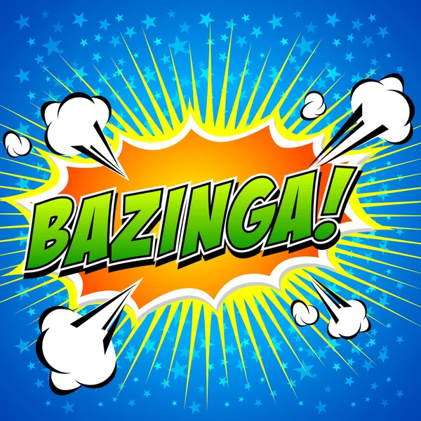 Bazinga! Képregény beszéd buborék, rajzfilm. — Stock Vector