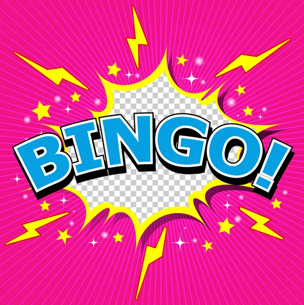 Bingo ! Bulle de discours comique, bande dessinée . — Image vectorielle