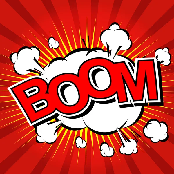 Boom! - Comic Speech Bubble, Desenhos animados — Vetor de Stock