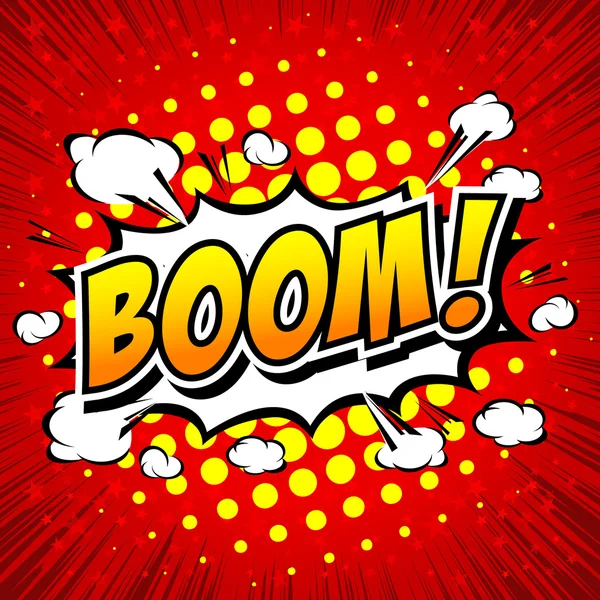 Boom! - Comic Speech Bubble, Desenhos animados — Vetor de Stock