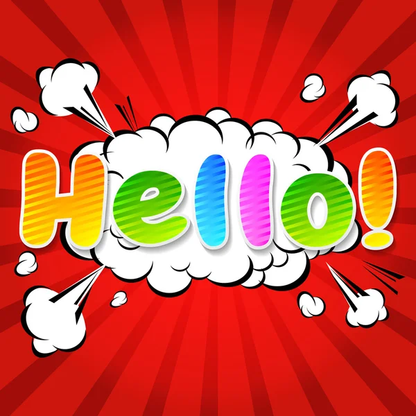 Hello! - Comic Speech Bubble, Cartoon — Wektor stockowy