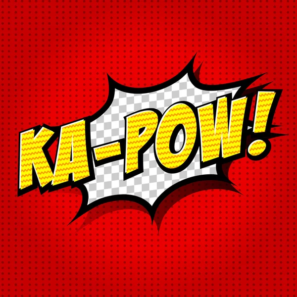 Ka-pow! Comic Speech Bubble, Cartoon. — Stock Vector