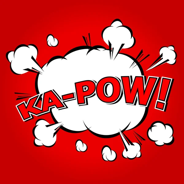 Ka-pow! Bolha de fala em quadrinhos, Desenhos animados . — Vetor de Stock