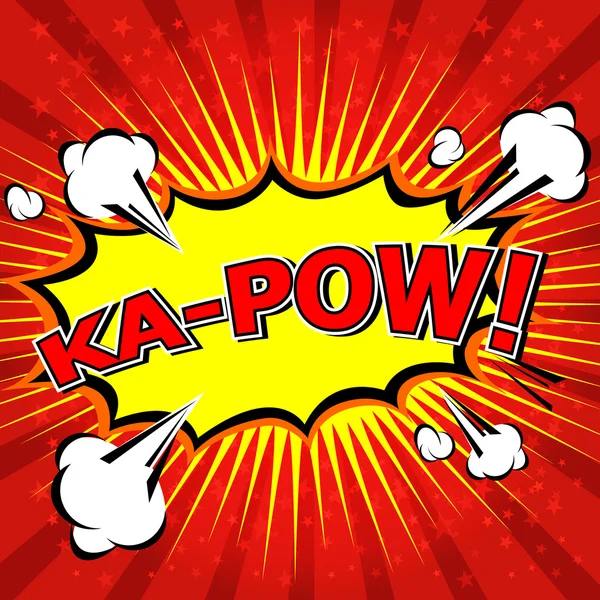 Ka-pow! Komické bubliny, kreslený. — Stockový vektor