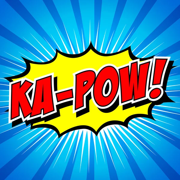 Ka-pow! Komische tekstballon, Cartoon. — Stockvector