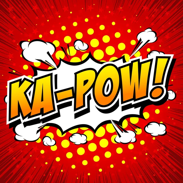 Ka-pow! Comic Speech Bubble, Cartoon. — Stock Vector