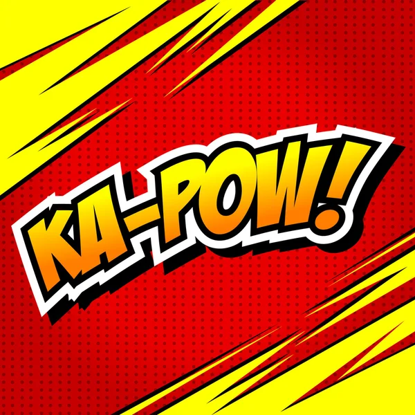 Ka-pow! Discorso a fumetti Bolla, Cartone Animato . — Vettoriale Stock