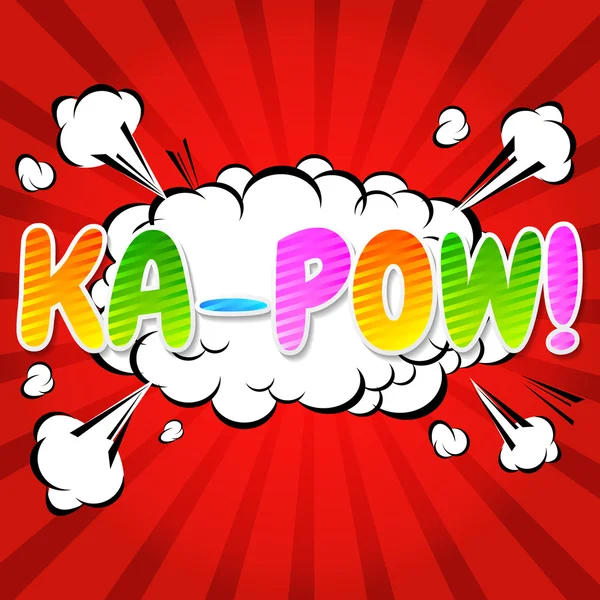 Ka-pow! Komiska pratbubbla, Cartoon. — Stock vektor