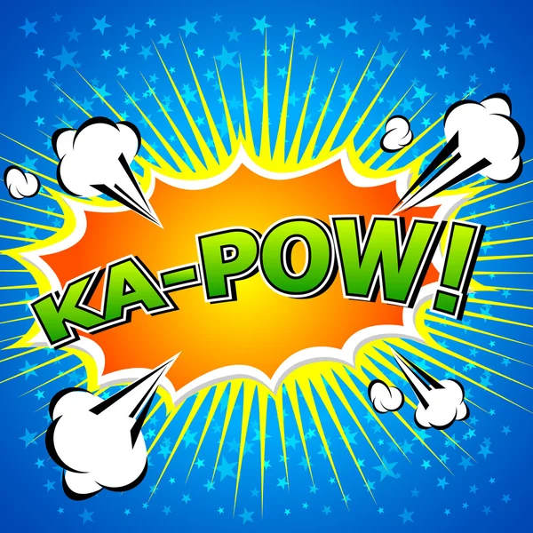 ¡Ka-pow! Discurso cómico Burbuja, Dibujos Animados . — Vector de stock