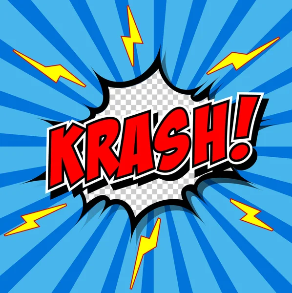 Krash! -Φούσκα ομιλία κόμικς, κινούμενα σχέδια. — Διανυσματικό Αρχείο