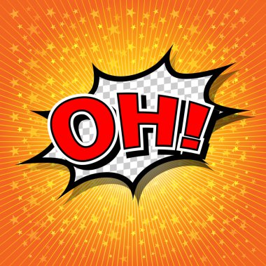 Oh! Komik konuşma balonu, çizgi film.