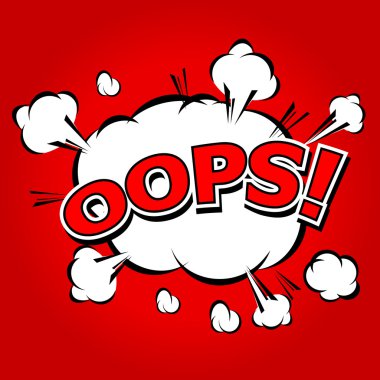 Oops! -Commic konuşma Bubbel, çizgi film.