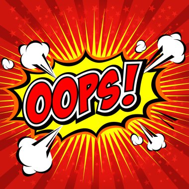 Oops! -Commic konuşma Bubbel, çizgi film.