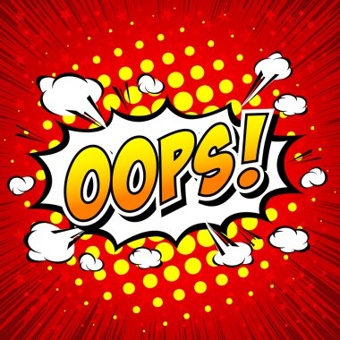 Oops! -Commic konuşma Bubbel, çizgi film.