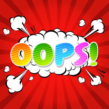 Oops! -Commic konuşma Bubbel, çizgi film.