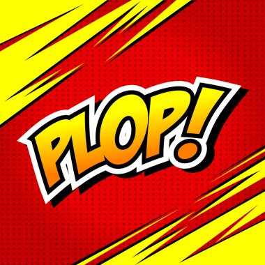 Plop! Komik ifade vektör metin