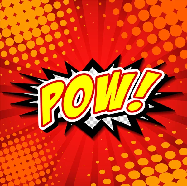 Pow! - Bolla di discorso comico, cartone animato — Vettoriale Stock