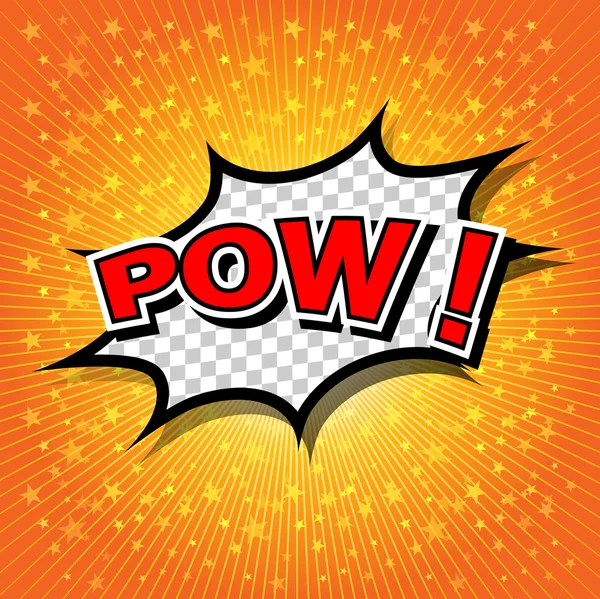 ¡Pow! - Burbuja de discurso cómico, Dibujos animados — Archivo Imágenes Vectoriales