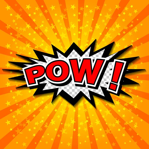 ¡Pow! - Burbuja de discurso cómico, Dibujos animados — Vector de stock