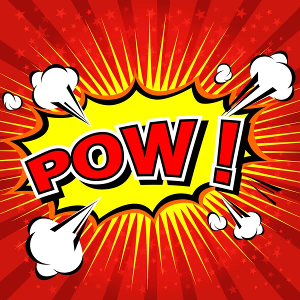 ¡Pow! - Burbuja de discurso cómico, Dibujos animados — Vector de stock