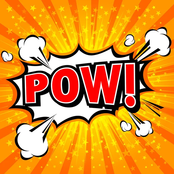 Pow! - Bolla di discorso comico, cartone animato — Vettoriale Stock