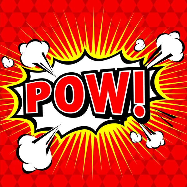¡Pow! - Burbuja de discurso cómico, Dibujos animados — Vector de stock