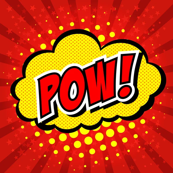 ¡Pow! - Burbuja de discurso cómico, Dibujos animados — Vector de stock