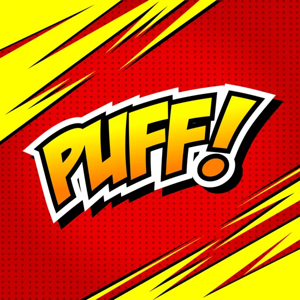 Puff! Discorso a fumetti Bolla, Cartone Animato . — Vettoriale Stock