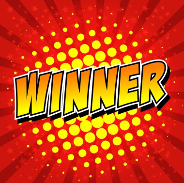 Kazanan komik konuşma balonu, çizgi film.