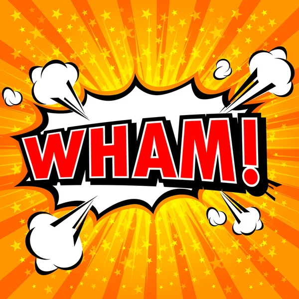 ¡Wham! - Burbuja de discurso cómico, Dibujos animados — Vector de stock