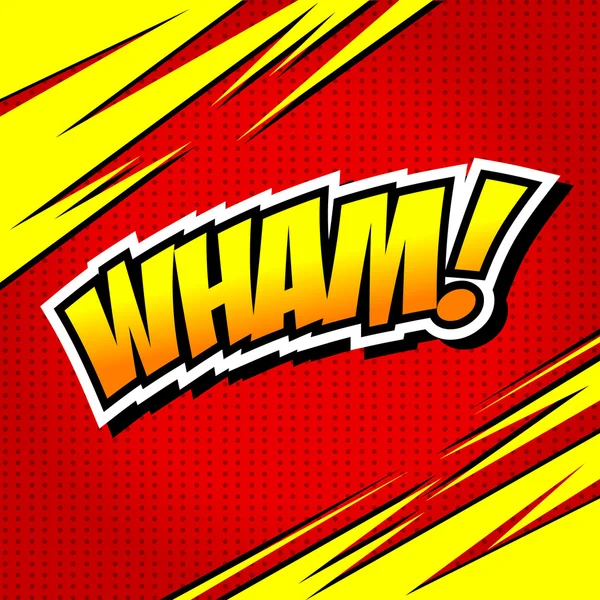Wham! - Bolla di discorso comico, cartone animato — Vettoriale Stock