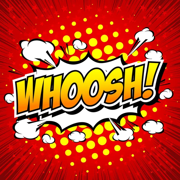 WHOOSH! - Bolla del discorso comico, cartone animato . — Vettoriale Stock