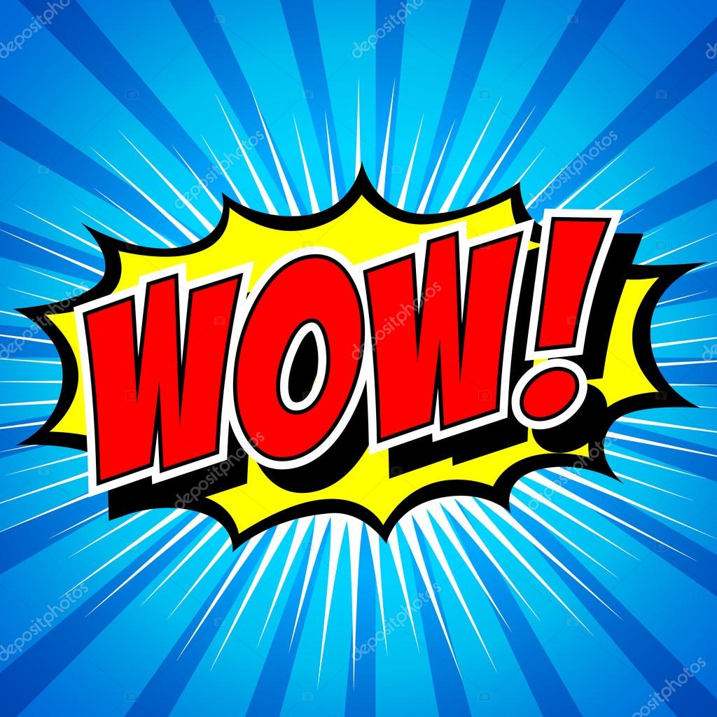 Wow! Comic Speech Bubble, Cartoon — Stock Vector © jirawat #98389608