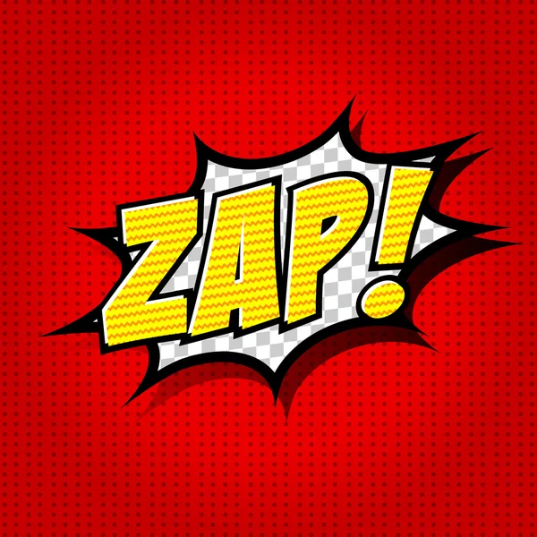 Zap! - Comic Speech Bubble, Desenhos animados — Vetor de Stock