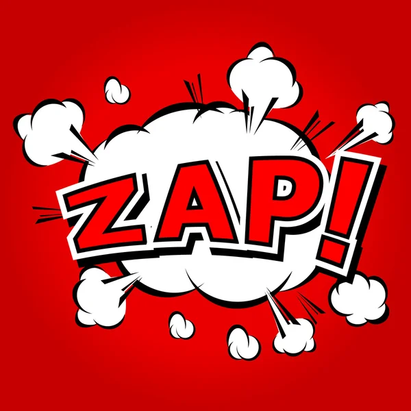 Zap! -Komik konuşma balonu, çizgi film — Stok Vektör