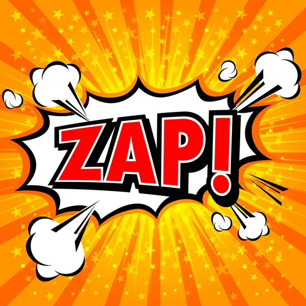 Zap! - Bolla di discorso comico, cartone animato — Vettoriale Stock