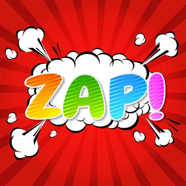 Zap! -Dymek komiks, kreskówka — Wektor stockowy