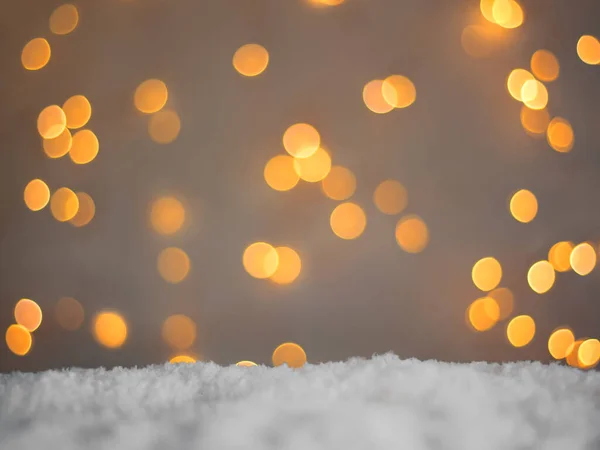 Navidad o año nuevo fondo nieve y bokeh — Foto de Stock