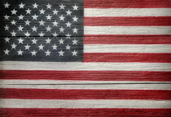 American flag of the USA on old wooden background. Independence Day on July 4, Memorial Day, and Veterans Day copy space — Stock Photo, Image