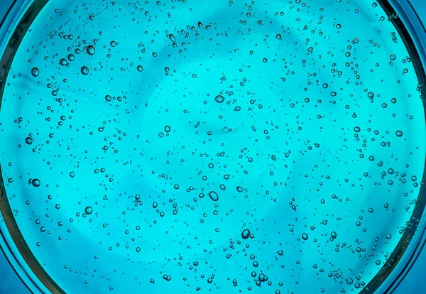 Gel Con Ácido Hialurónico Fondo Azul Con Burbujas Oxígeno Gel — Foto de Stock