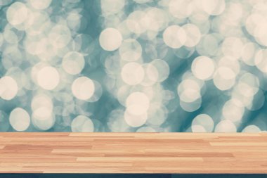 Soyut dairesel boken nigth ve ahşap tablo alanı ile