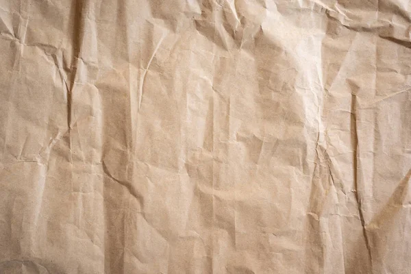 Close Crumpled Brown Paper Textura Fundo — Fotografia de Stock