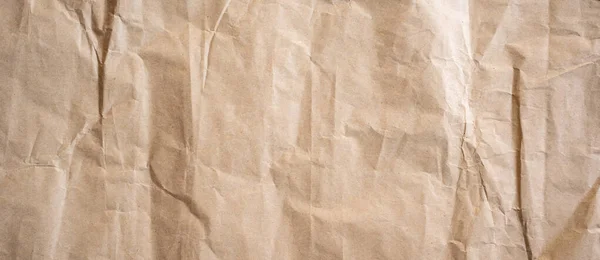 Close Crumpled Brown Paper Textura Fundo — Fotografia de Stock