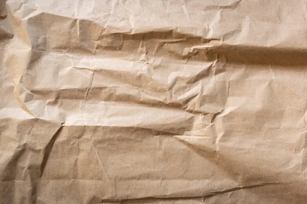 Buruşmuş Kahverengi Kağıt Dokusu Arkaplanı Kapat — Stok fotoğraf