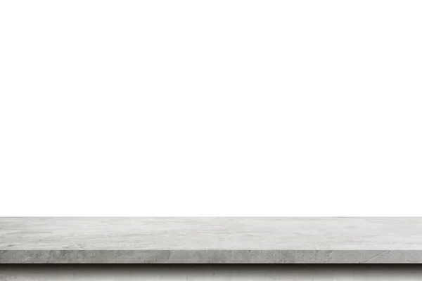 コピースペースと製品用のディスプレイモンタージュを持つ隔離された白い背景に空のセメントテーブル — ストック写真