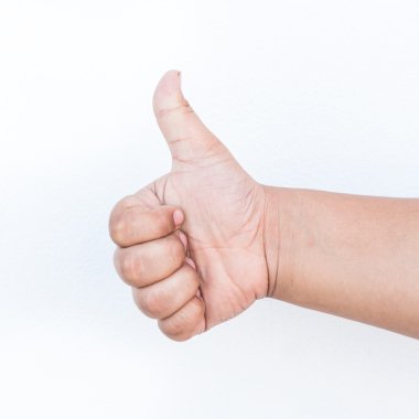 Çocuk jestler el - Tamam. Beyaz arka plan üzerinde izole